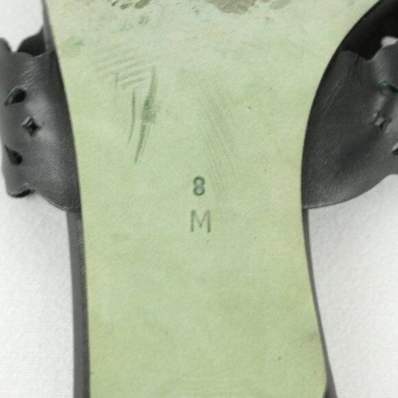 Donald J. Pliner Women's Size 8 Black Lazer Cut Cross Strap Leather Mule Sandals - Picture 10 of 11